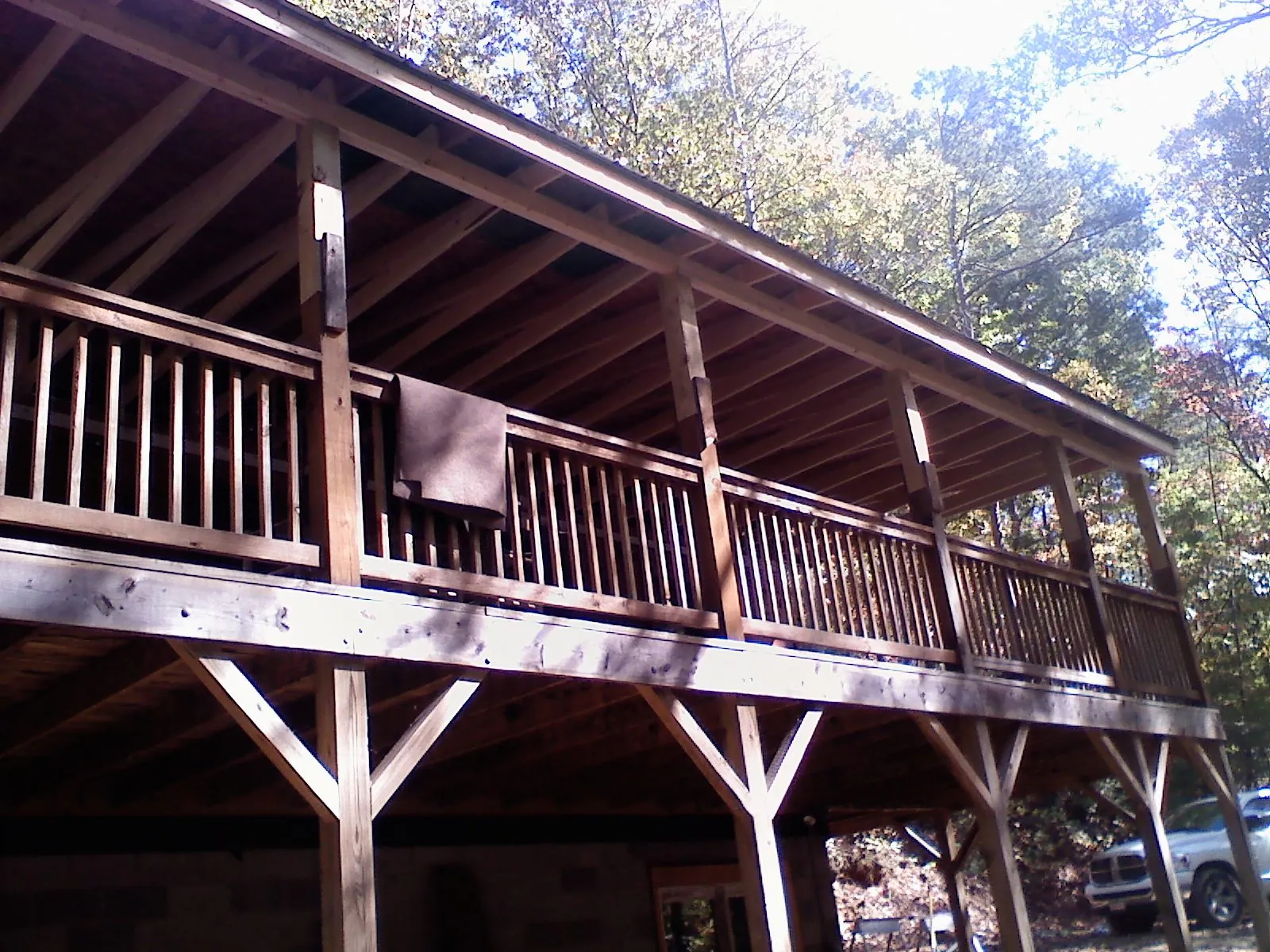 Timber framing under a new elevated porch and deck — Roof Leak Repair in Ville Platte by Roofing Brothers